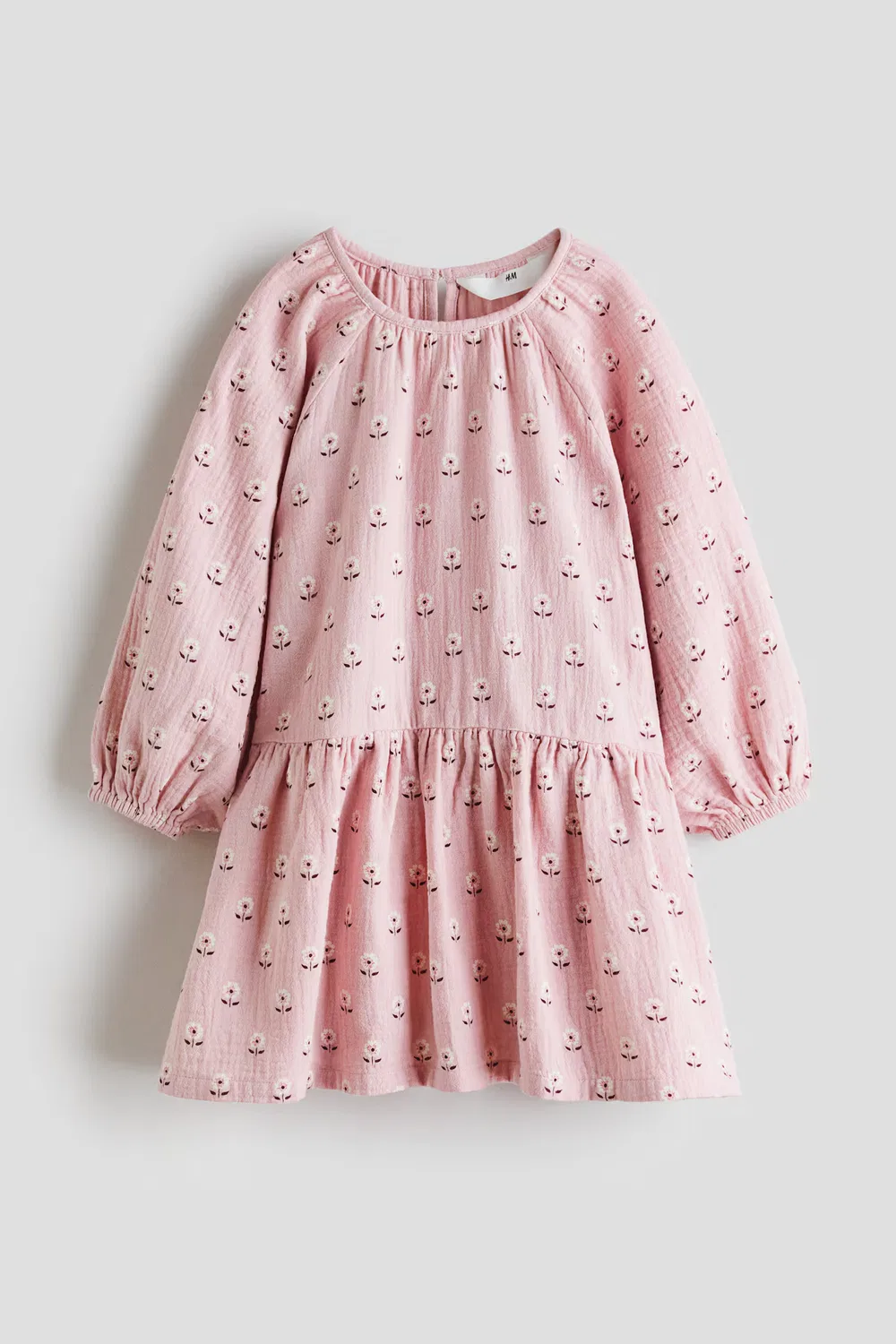 Платье из хлопчатобумажной ткани H&M, Helles Mattrosa/Geblümt — фото 4