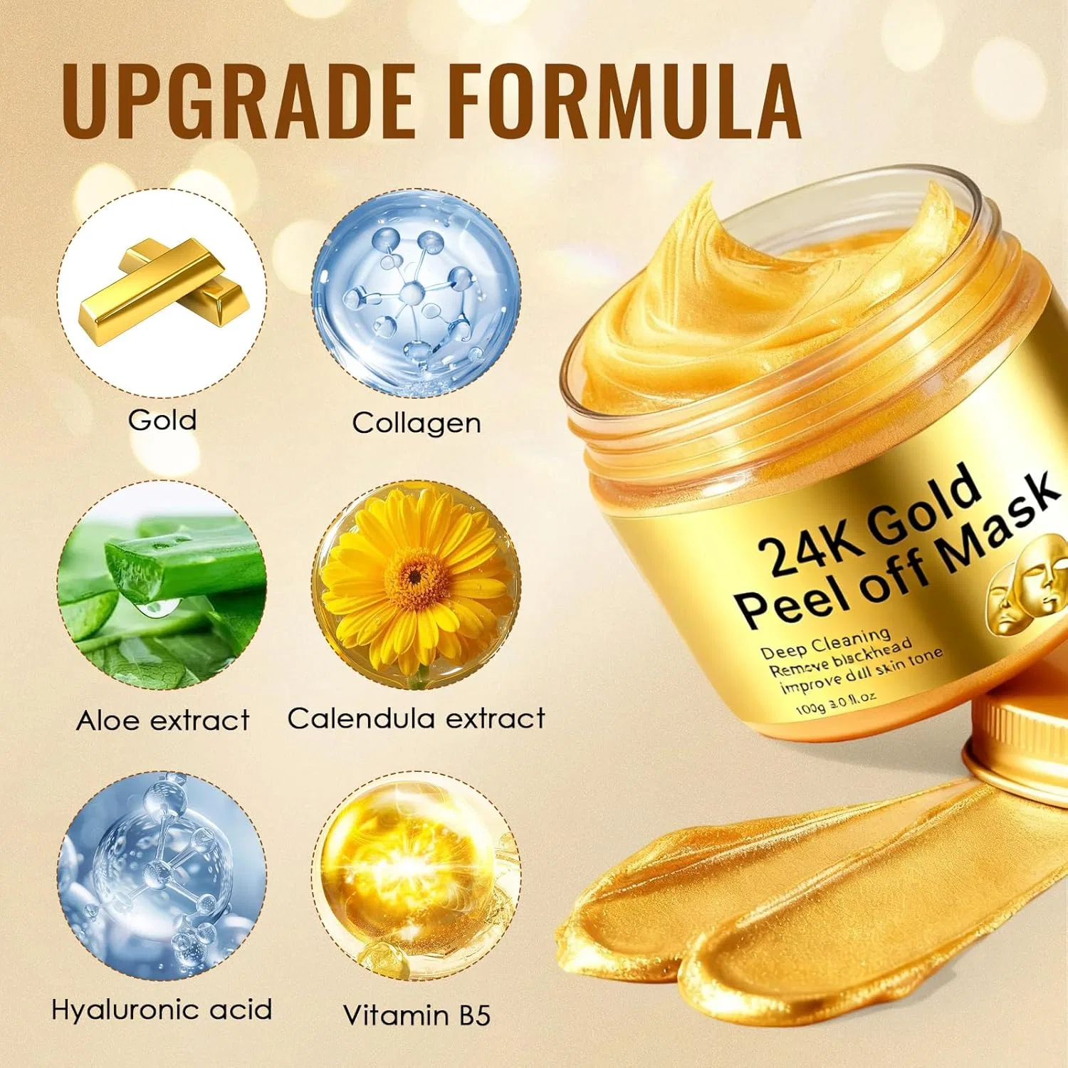 Маска для лица Housn — Золотая отшелушивающая 24K Gold, 120 мл — фото 2