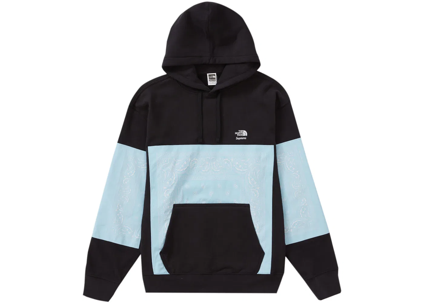 Мужская худи с длинным рукавом Supreme The North Face Bandana Hooded Sweatshirt, Black