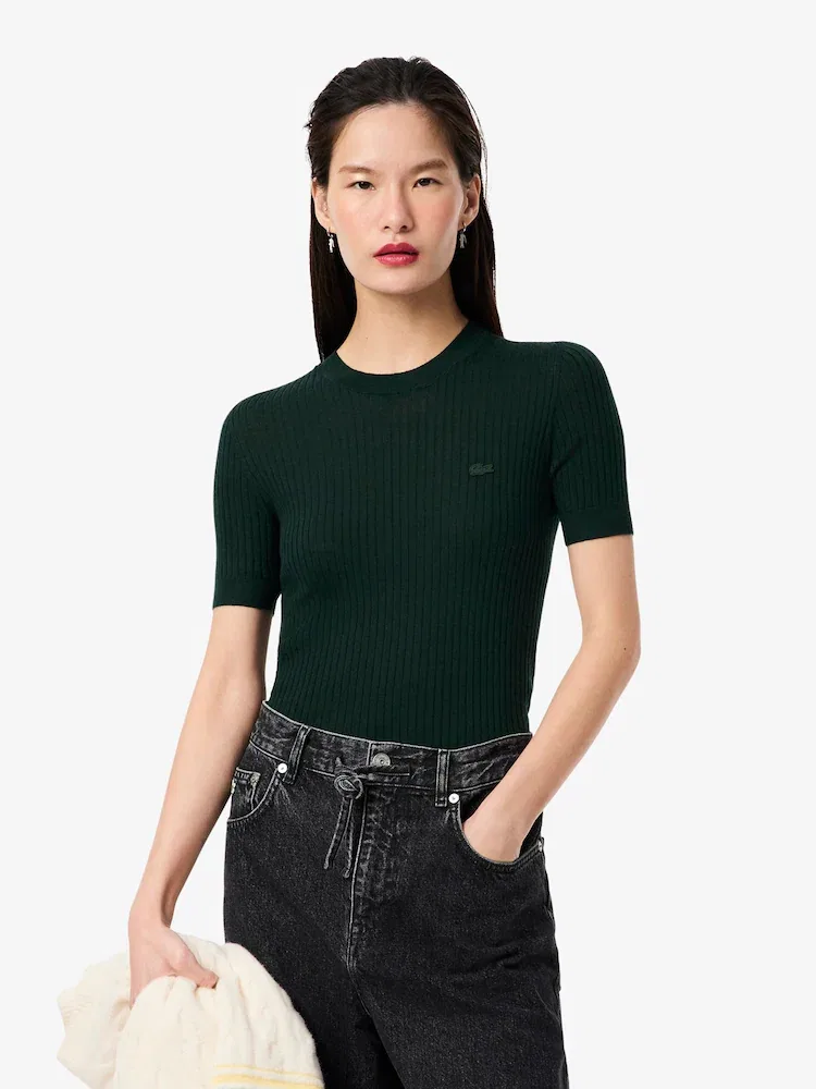 Пуловер женский LACOSTE YZP, мериносовая шерсть, бежевый