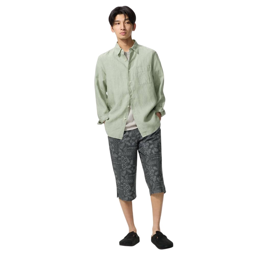 Удлиненные шорты  Uniqlo Botanical Print Front Opening, 08 темно-серый