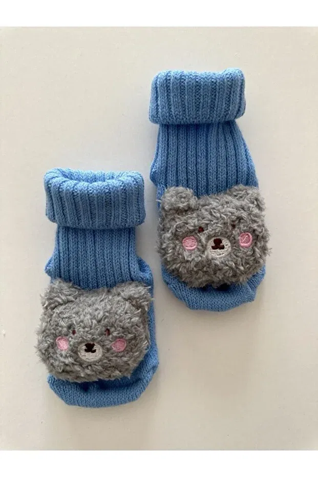 Детские носки с принтом Fun baby socks with plush 3d toys Myluni, Blue — фото 2