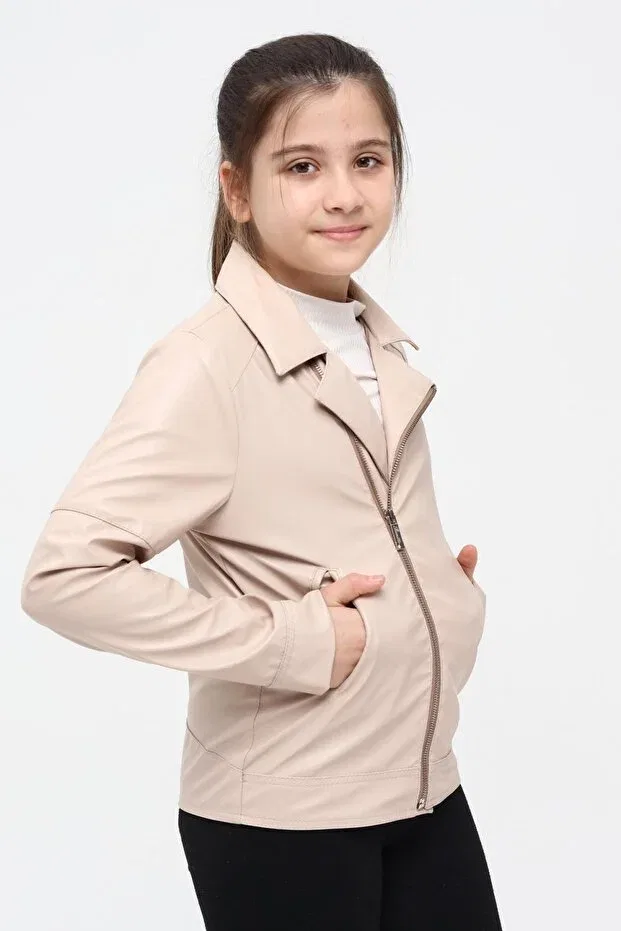 Детская джинсовая куртка для девочек с принтом Benitto Kids, Powder — фото 2