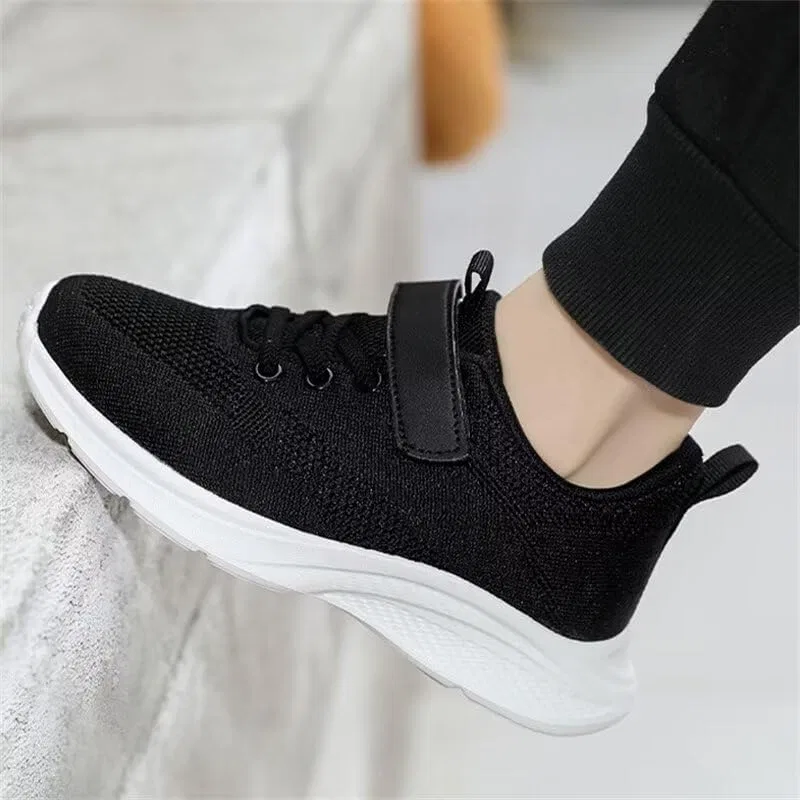 Детские кроссовки для девочек с цветным принтом Zonkacen, Black — фото 4