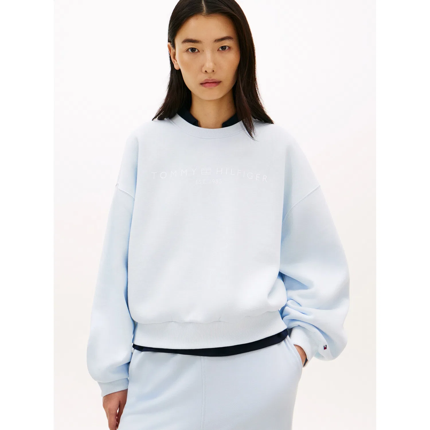 Женский свитшот с логотипом Tommy Hilfiger, Keepsake Blue