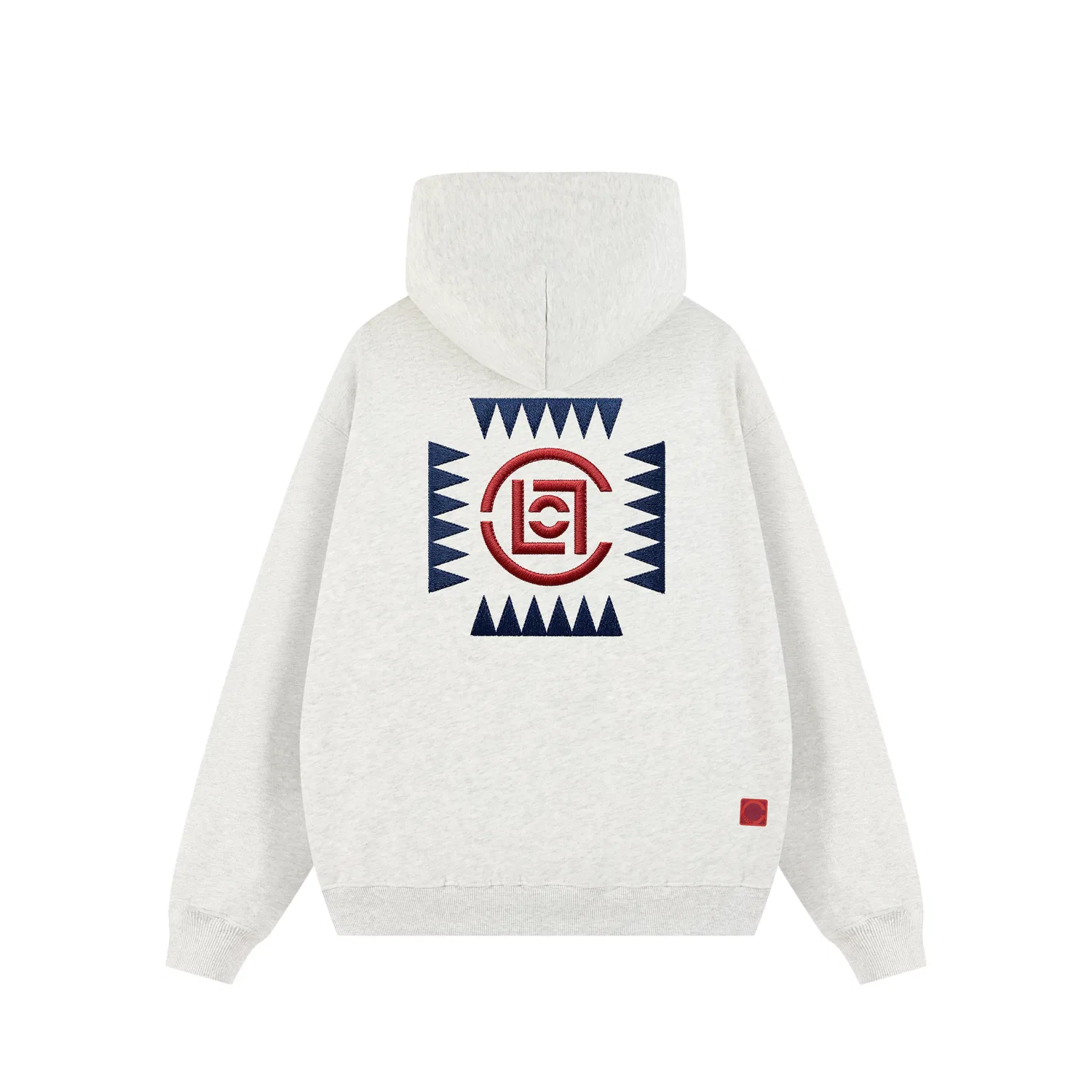 Детский худи с капюшоном, прямой крой, с вышивкой, CLOT, White Heather Gray