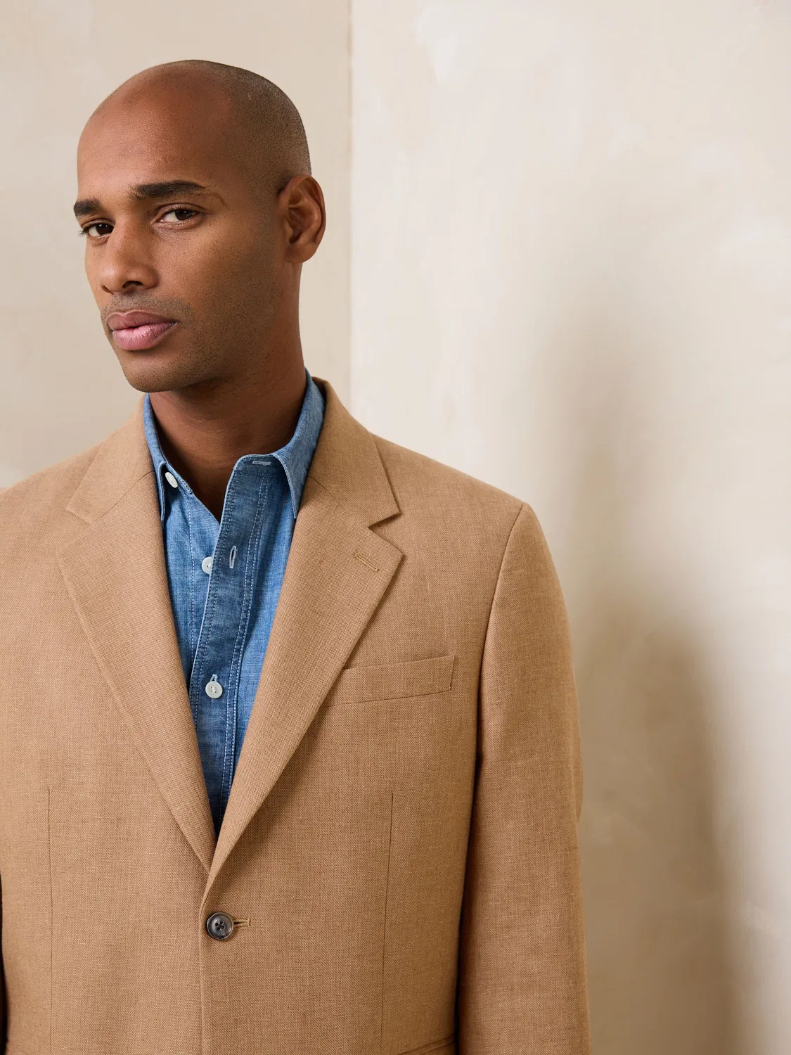 Пиджак Tailored Fit из льняной смеси, Toffee Brown Next