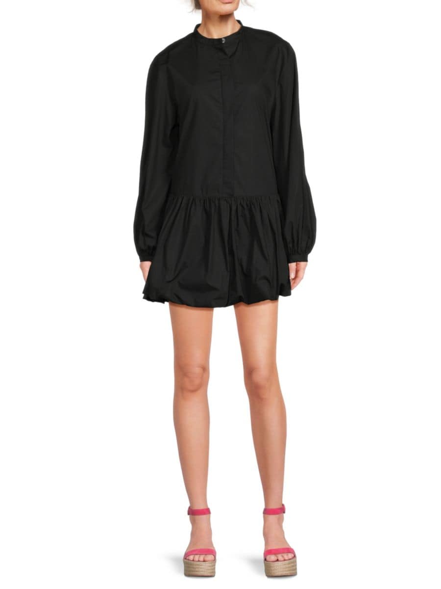 

Мини-платье из хлопка пима с заниженной талией Rebecca Minkoff, цвет True Black