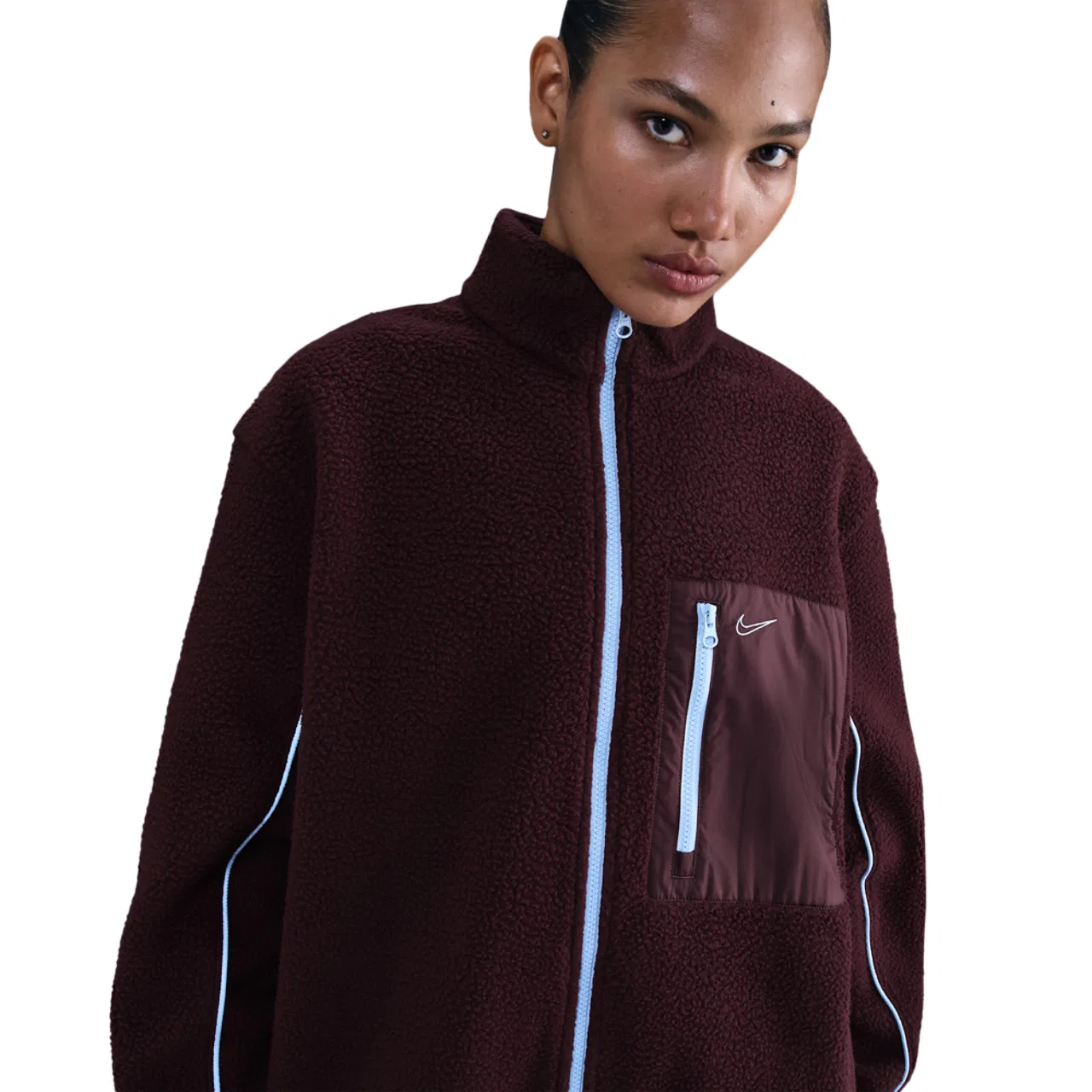 Женская куртка Sherpa Logo Nike, цвет Burgundy Crush/Burgundy Crush