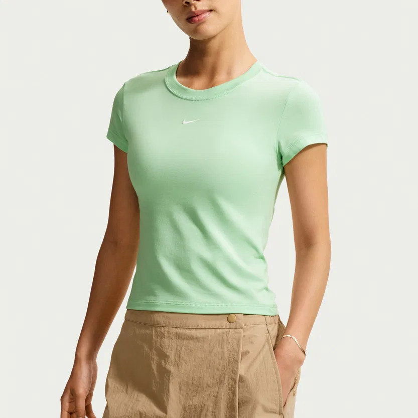 Женская футболка с круглым вырезом Nike, Light Green — фото 4