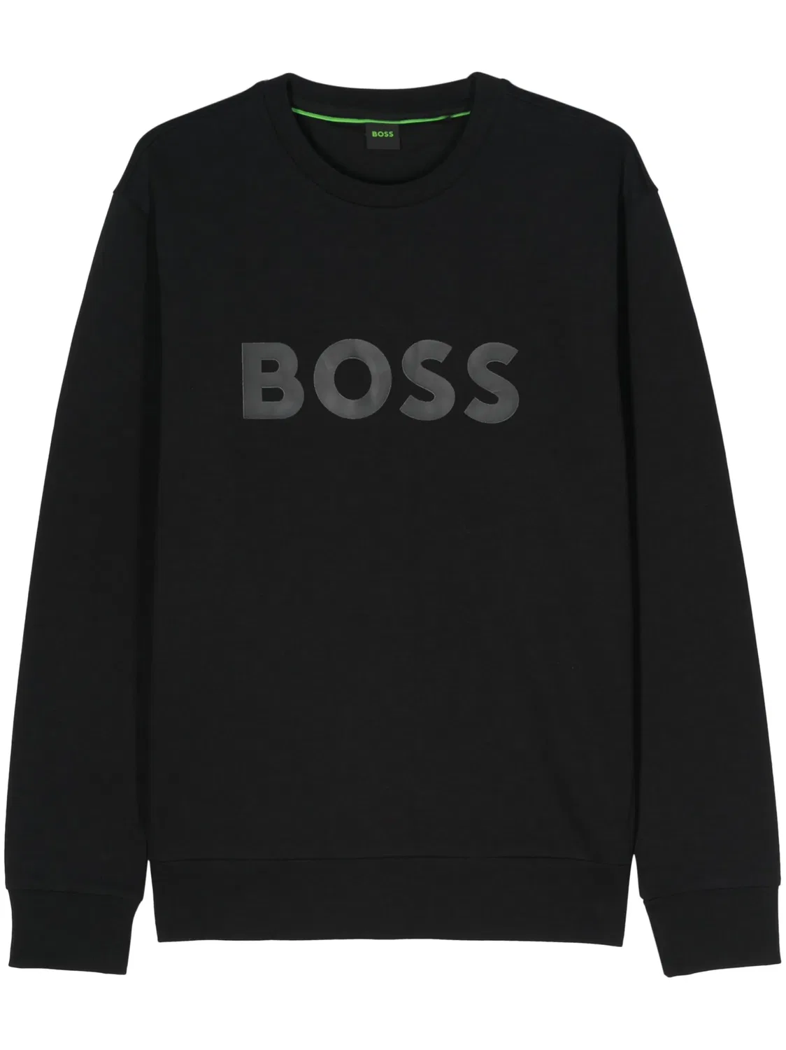 Свитшот с логотипом из хлопка BOSS, черный