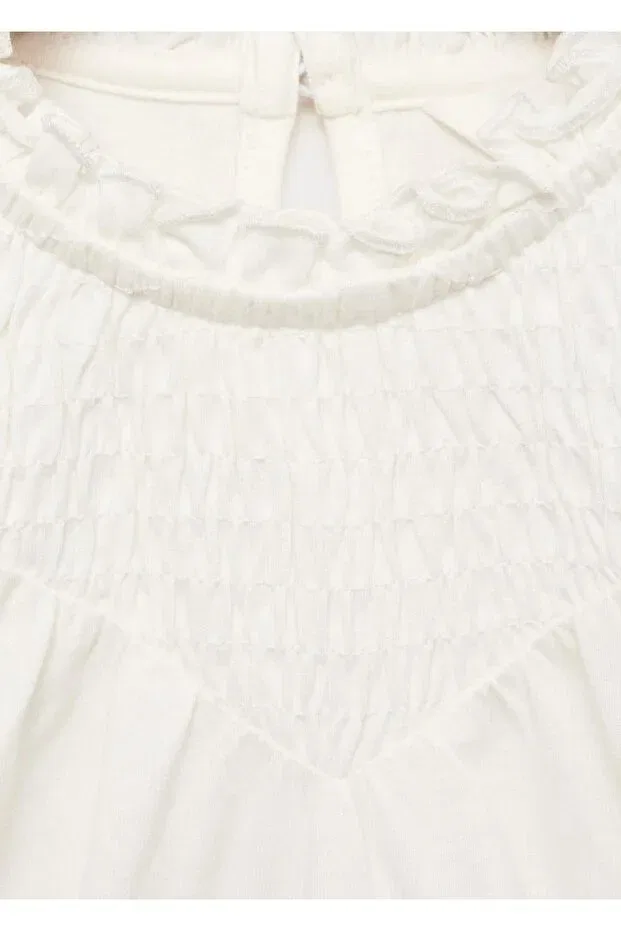 Детский лонгслив с геометрическим принтом Mango Baby, Off White — фото 4