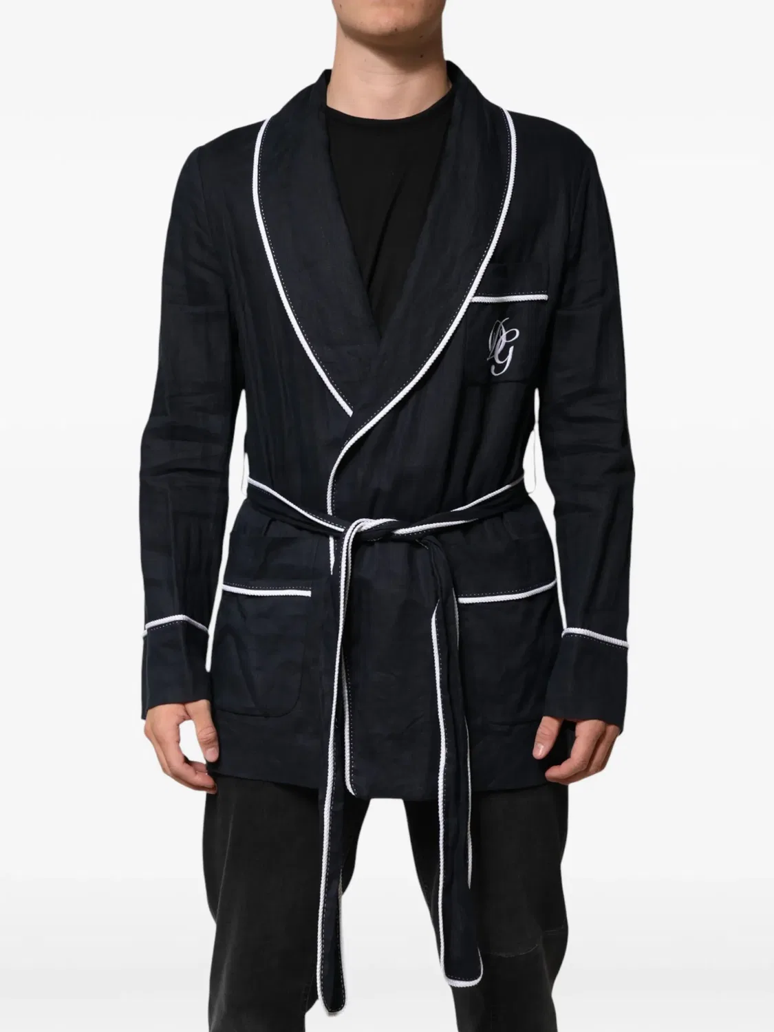 Dolce & Gabbana Льняной халат синий