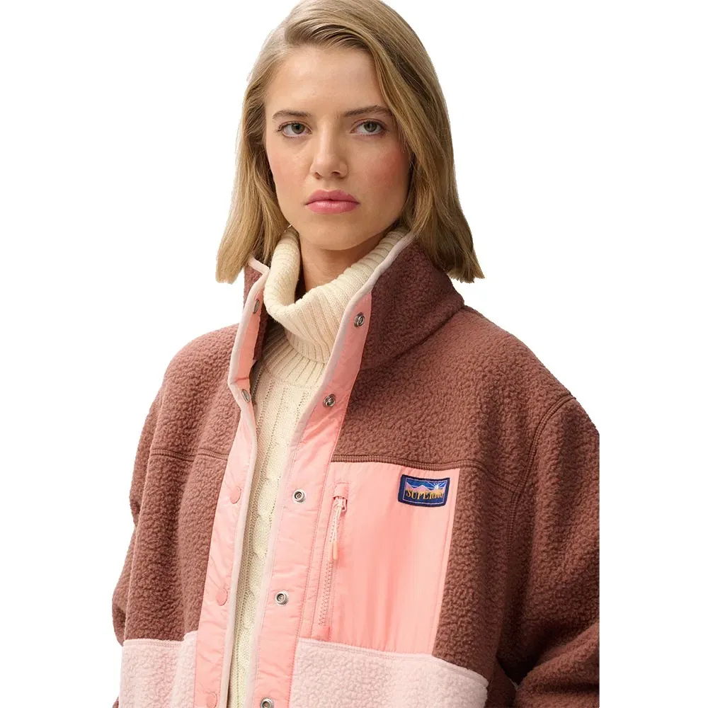 Куртка Colour Block Fleece Superdry, коричневый — фото 3