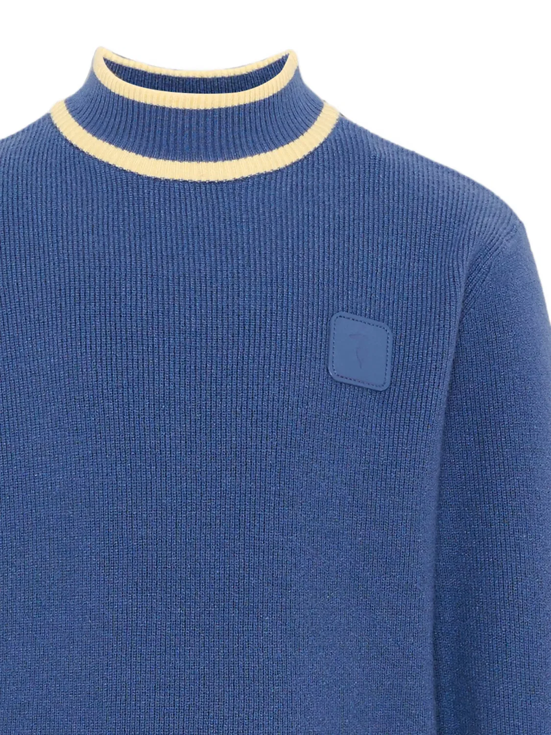 Свитер в рубчик с нашивкой-логотипом Trussardi Junior, синий — фото 3