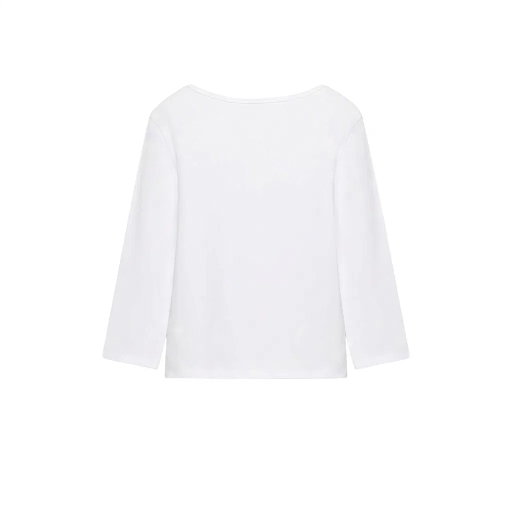 Женская футболка с воротником-стойкой Henry Collar ZARA, Белый — фото 3