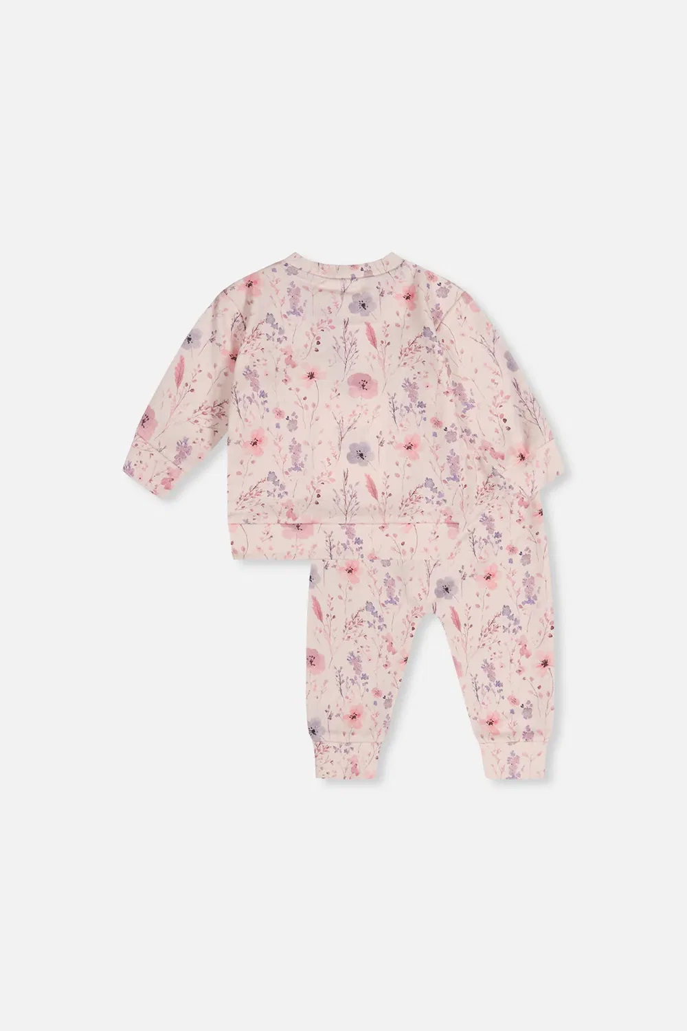Детский комплект из футболки и штанов с принтом Deux par Deux, Pink Printed Flowers — фото 3