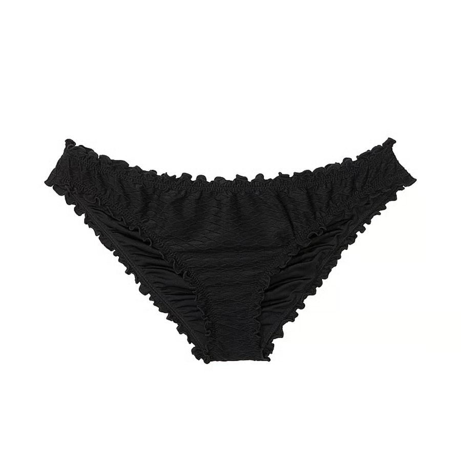 

Плавки бикини Victoria's Secret Swim Mix & Match Ruffle Cheeky Fishnet, черный