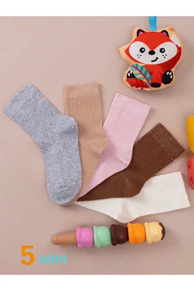 Детские носки для девочек хлопковые 5 пар Hobins Sportswear & Company, Girl Colors