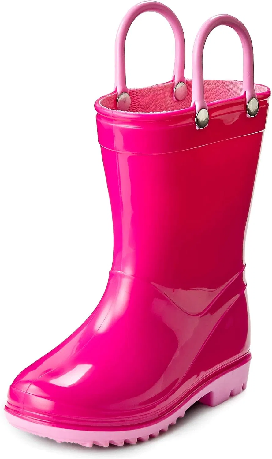 Детские сапоги дождевые с принтом Puddle Play, Fuchsia Light Pink Trimming