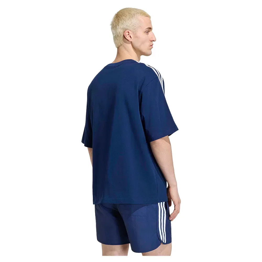 Футболка оверсайз с тремя полосками Adicolor Adidas Originals, синий — фото 2