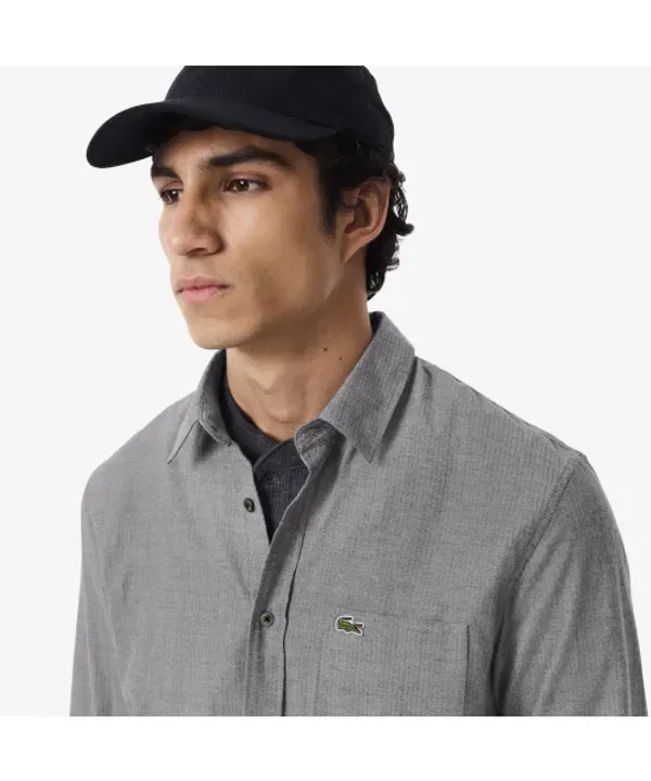 Рубашка фланелевая елочка Lacoste, мужская — фото 2