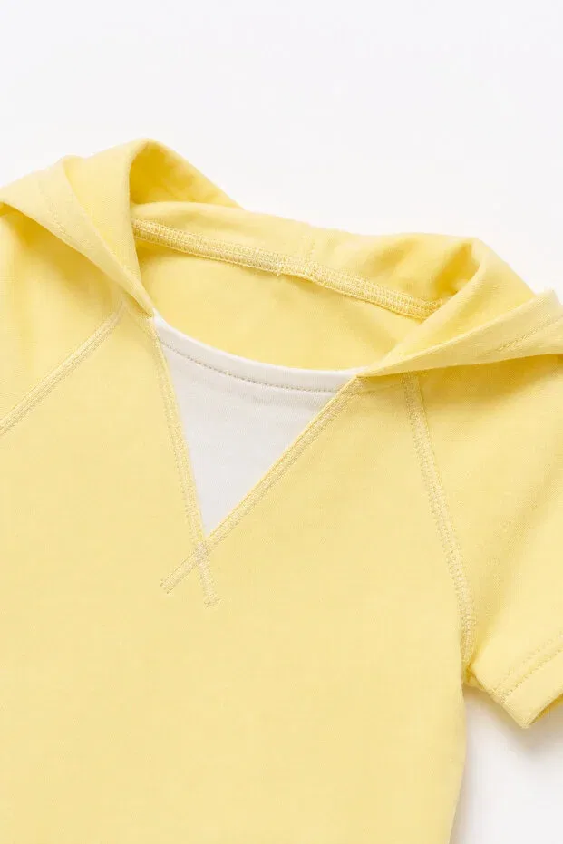 Детское боди-комбинезон с капюшоном Babyhola, Yellow — фото 4
