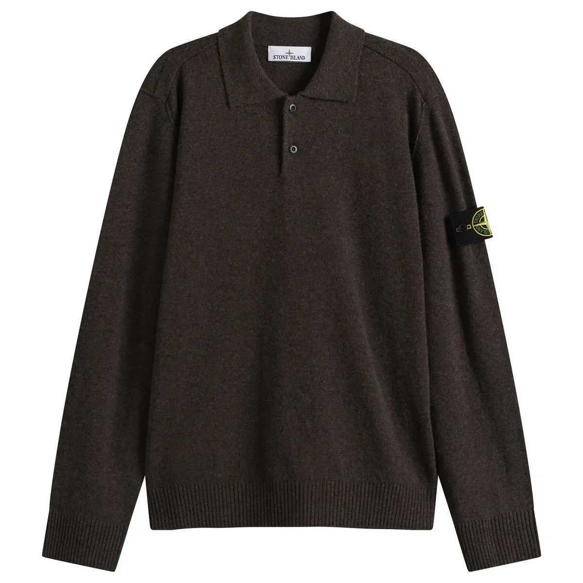Пуловер с длинным рукавом Geelong Wool Long Sleeve Polo Stone Island, Lead Melange
