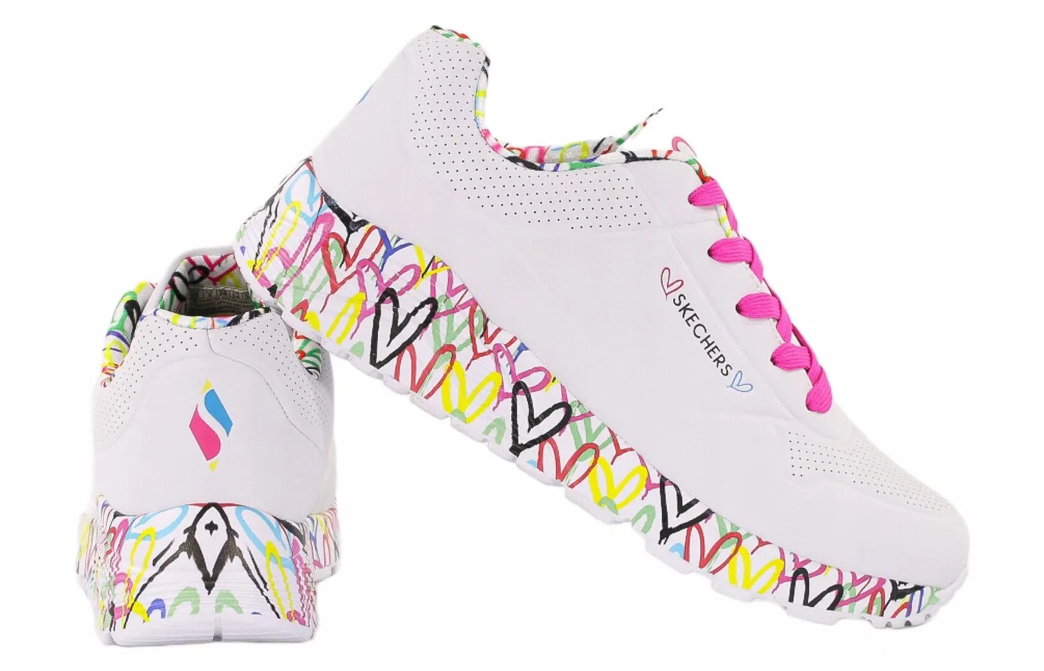 Детские кроссовки на шнуровке UNO LITE Skechers, Bunt Weiss — фото 3