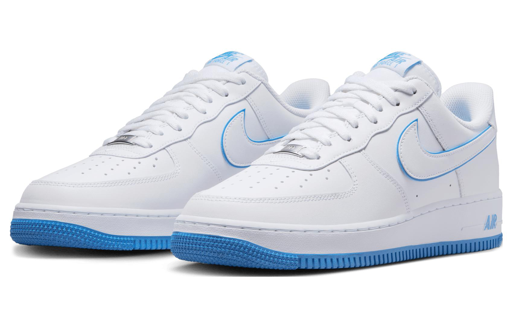 Кроссовки Nike Air Force 1 Low '07, белый/голубой — фото 3