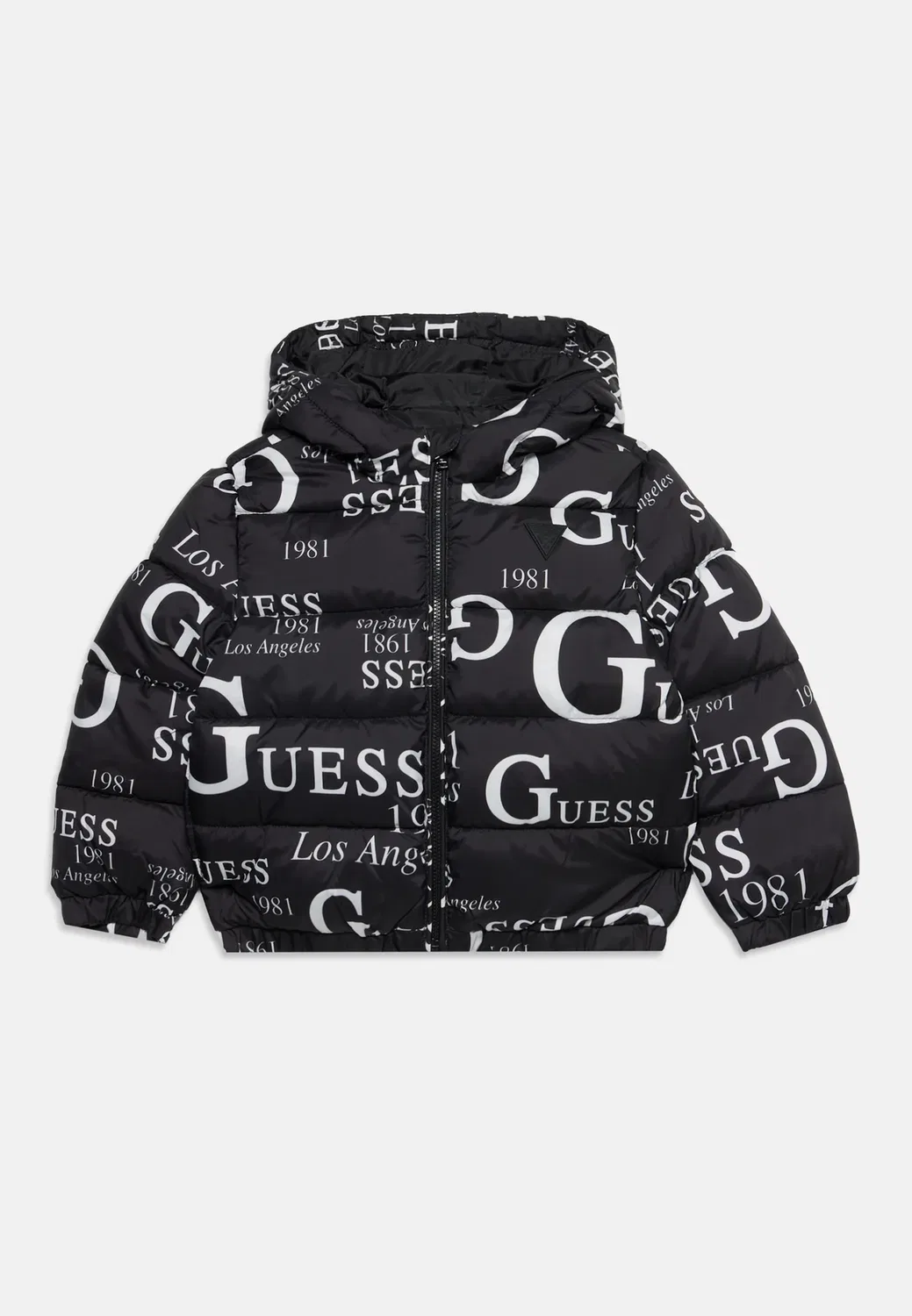 Детская зимняя куртка-пуховик большого размера с капюшоном Guess, Black