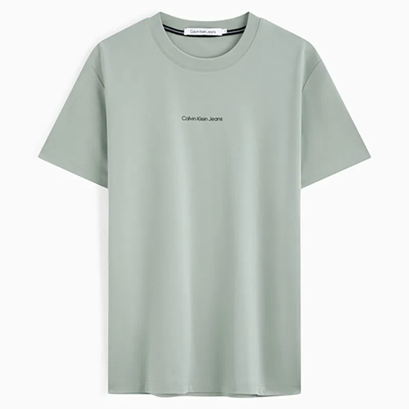 Мужская футболка с круглым вырезом прямого кроя Calvin Klein, YAF-Moon White — фото 3