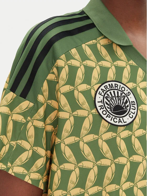 Футболка loose fit FARM Rio Adidas, зеленый — фото 4