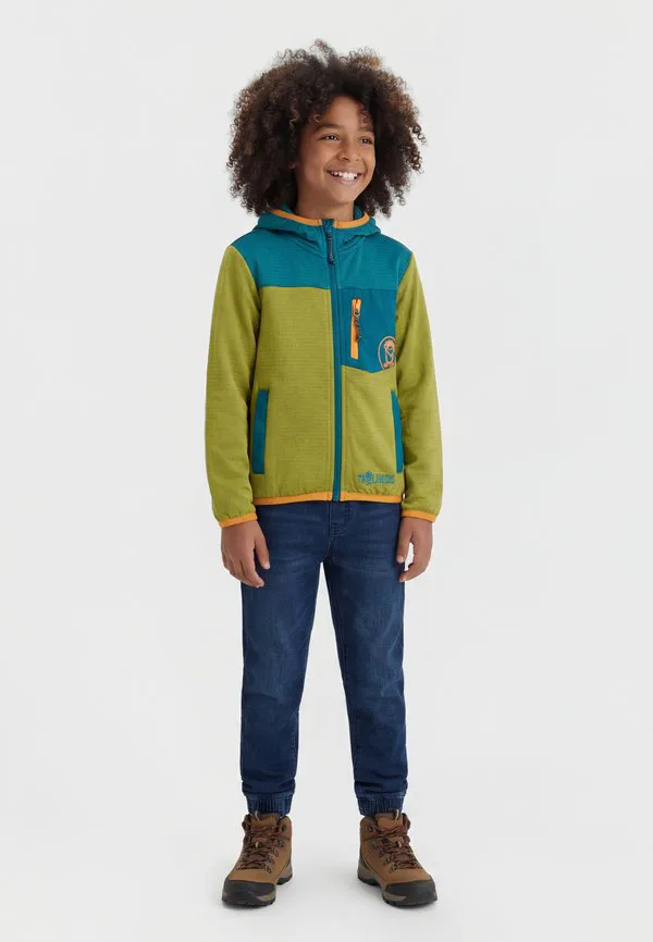 Детская куртка holmedal, флисовая куртка унисекс Trollkids, Pear Green/Lagoon Green
