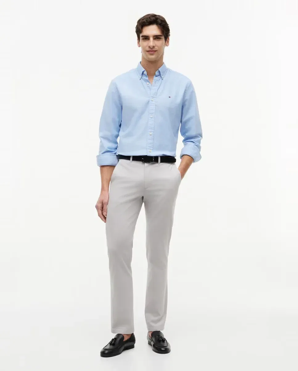 Мужские классические брюки чинос с зауженным кроем Denton Tommy Hilfiger, Gris