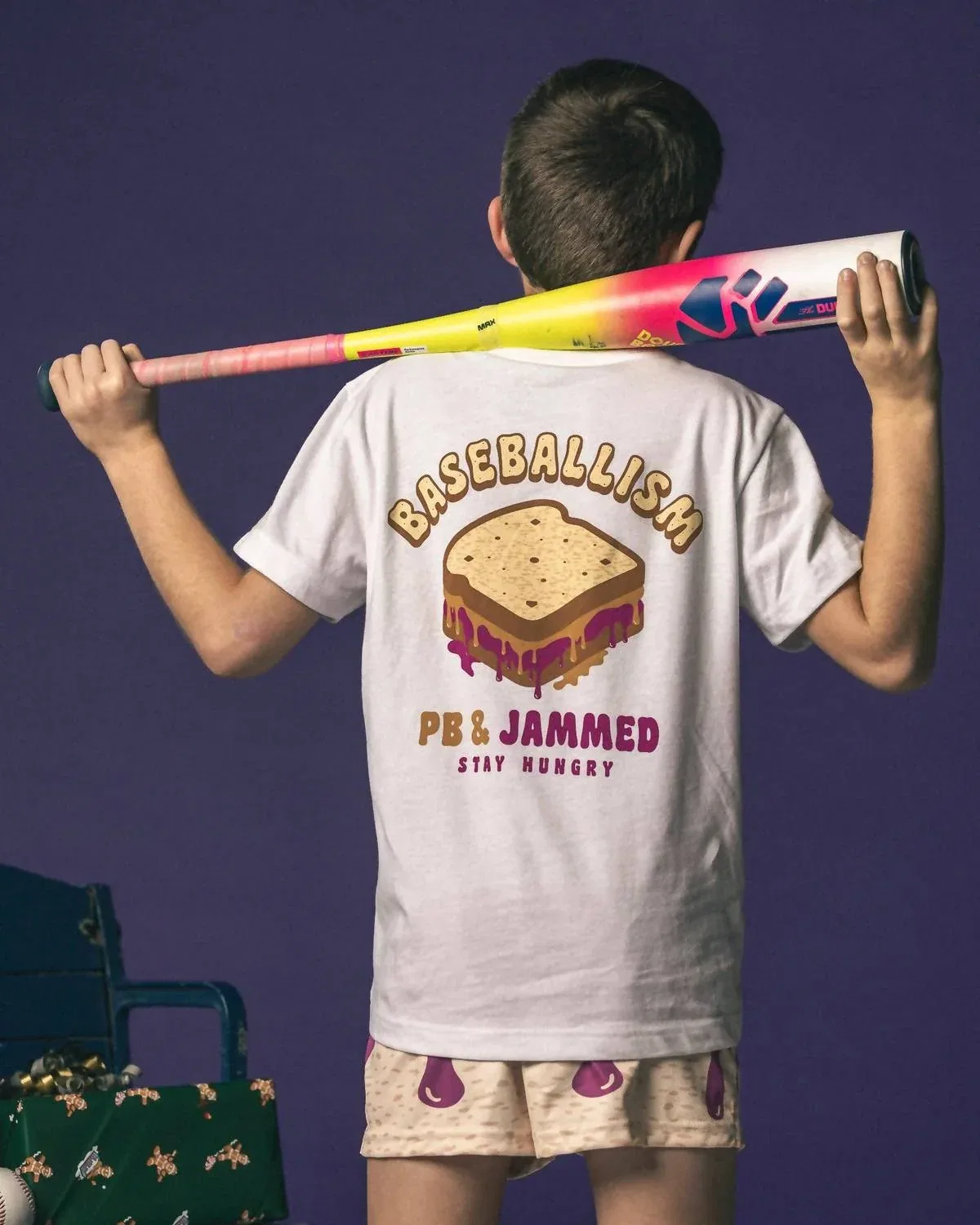 Детская футболка для мальчиков с принтом Pb & Jammed Baseballism, White — фото 4