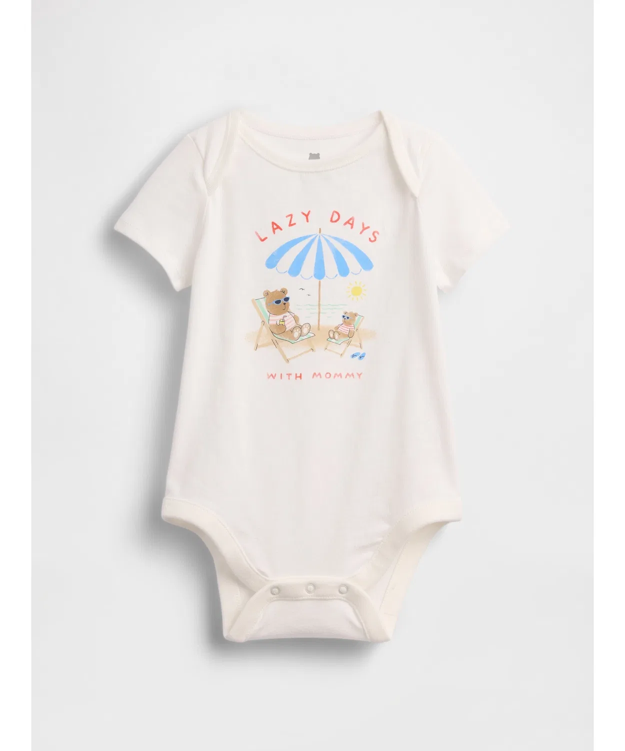 Детский боди-комбинезон с принтом Organic Cotton Graphic Bodysuit GAP, White