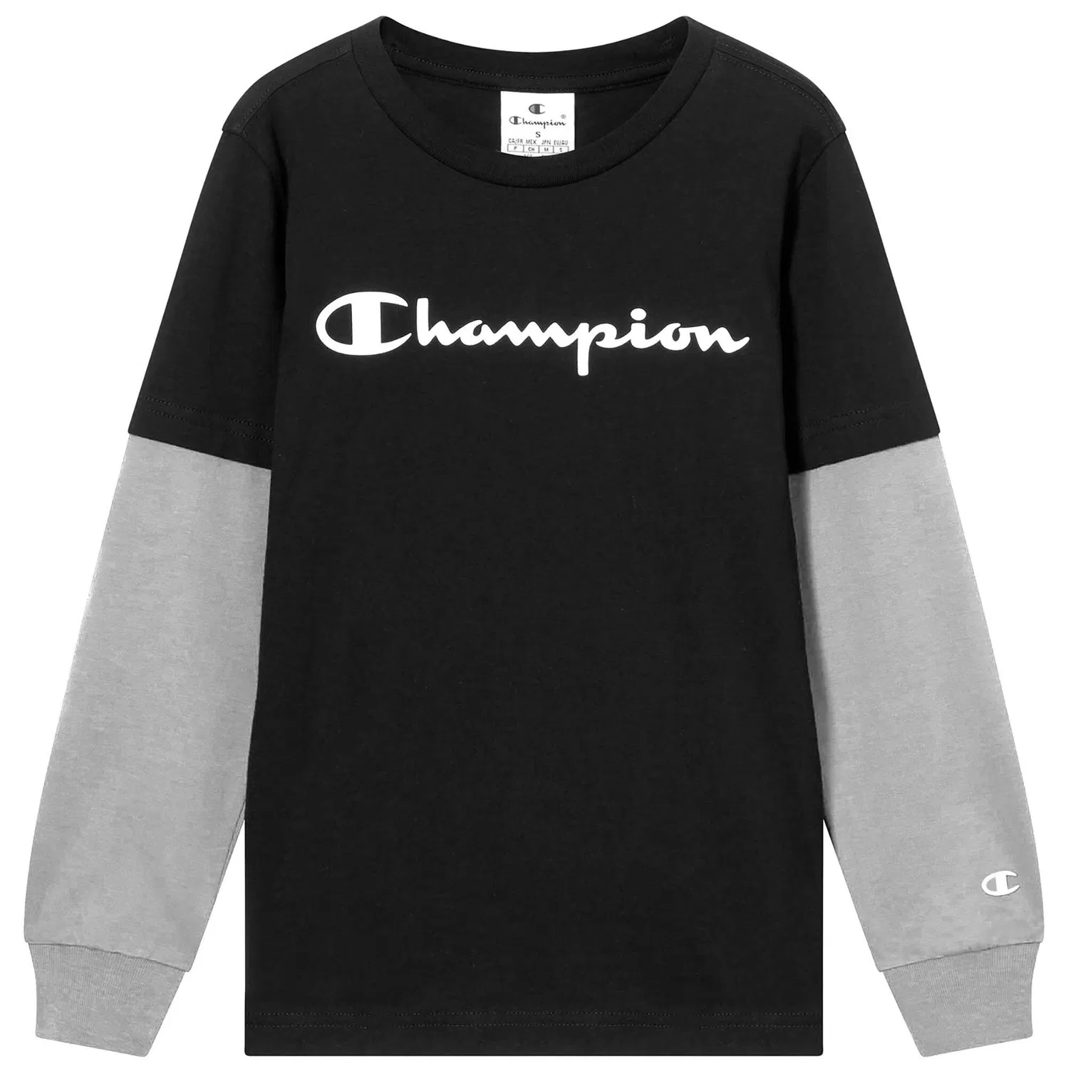 Детское лонгслив с принтом Champion, Цвет Schwarz