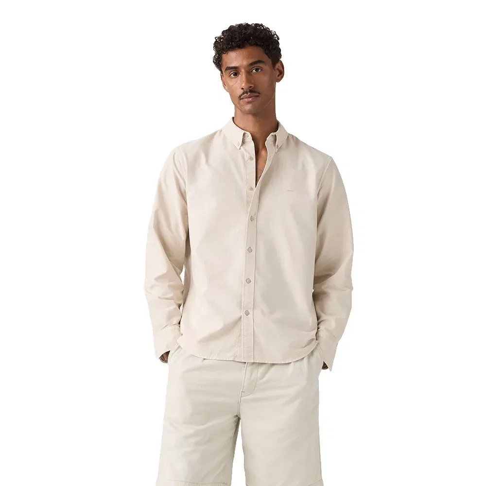 Мужская хлопковая рубашка с длинным рукавом Levi's, Beige