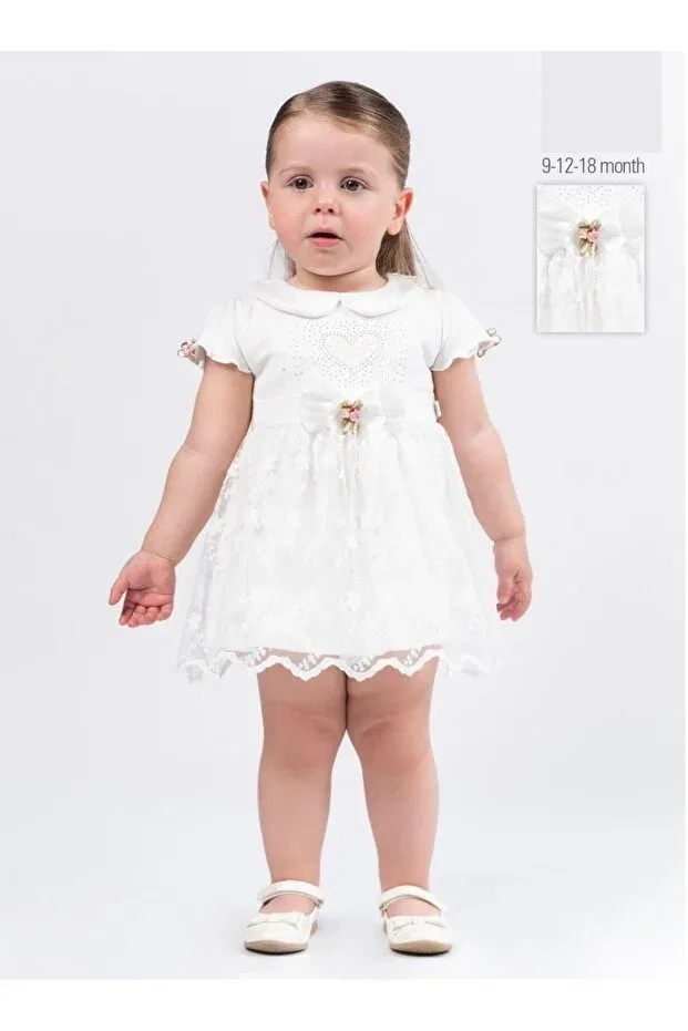 Детское кружевное платье для девочек Bulshen Bulşen Baby, White