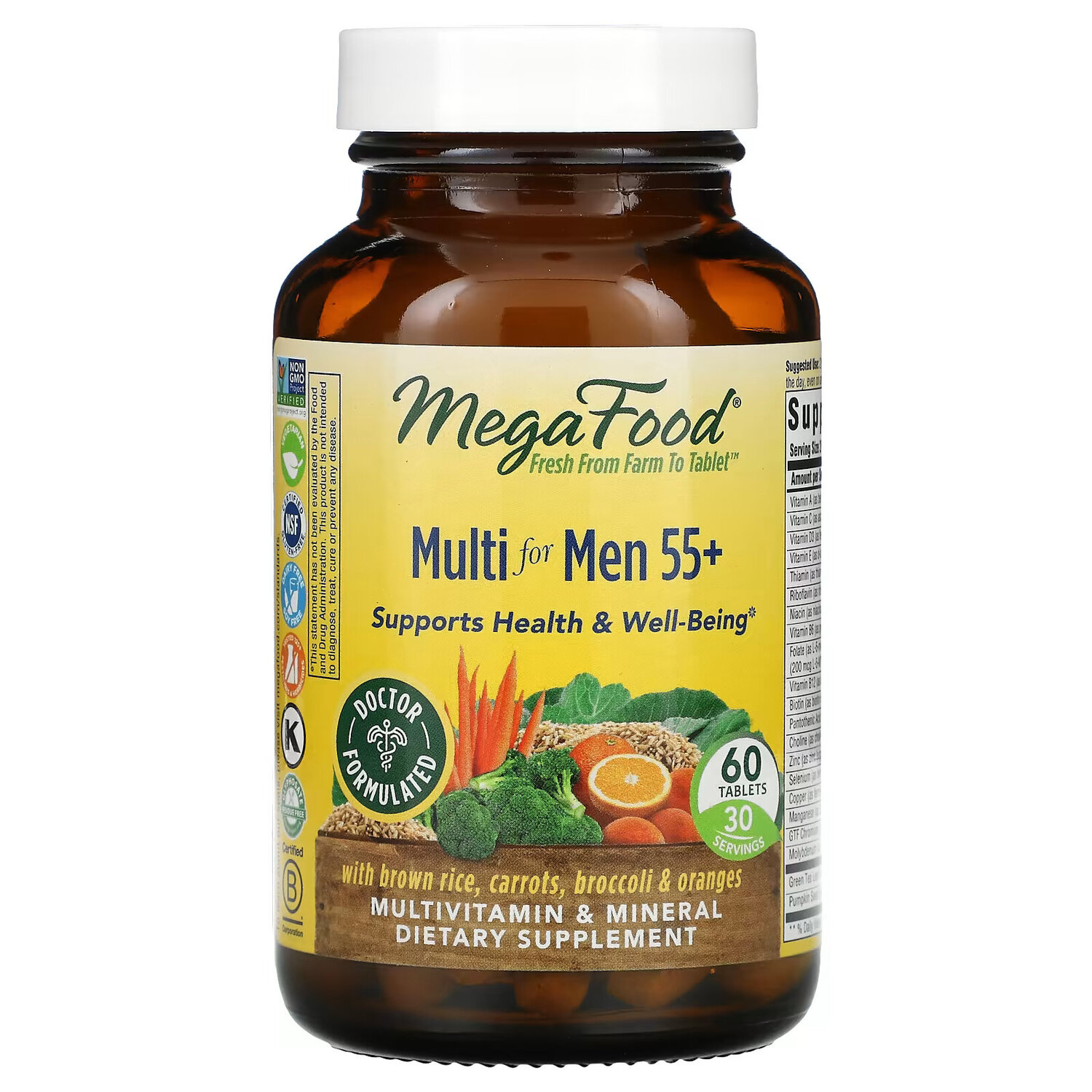

MegaFood, мультивитамины для мужчин старше 55 лет, 60 таблеток