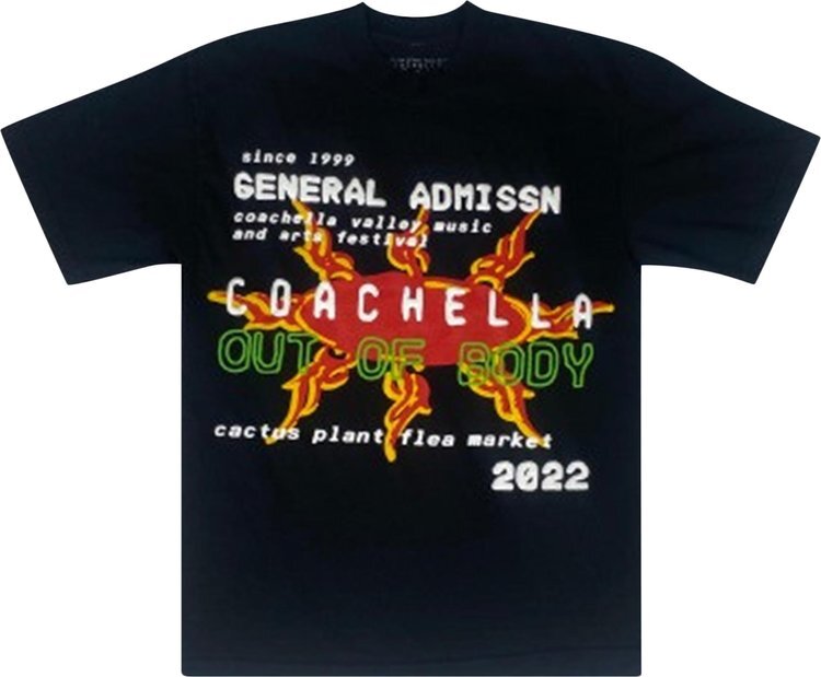 

Футболка Cactus Plant Flea Market x Coachella Tee 'Black/Red', черный