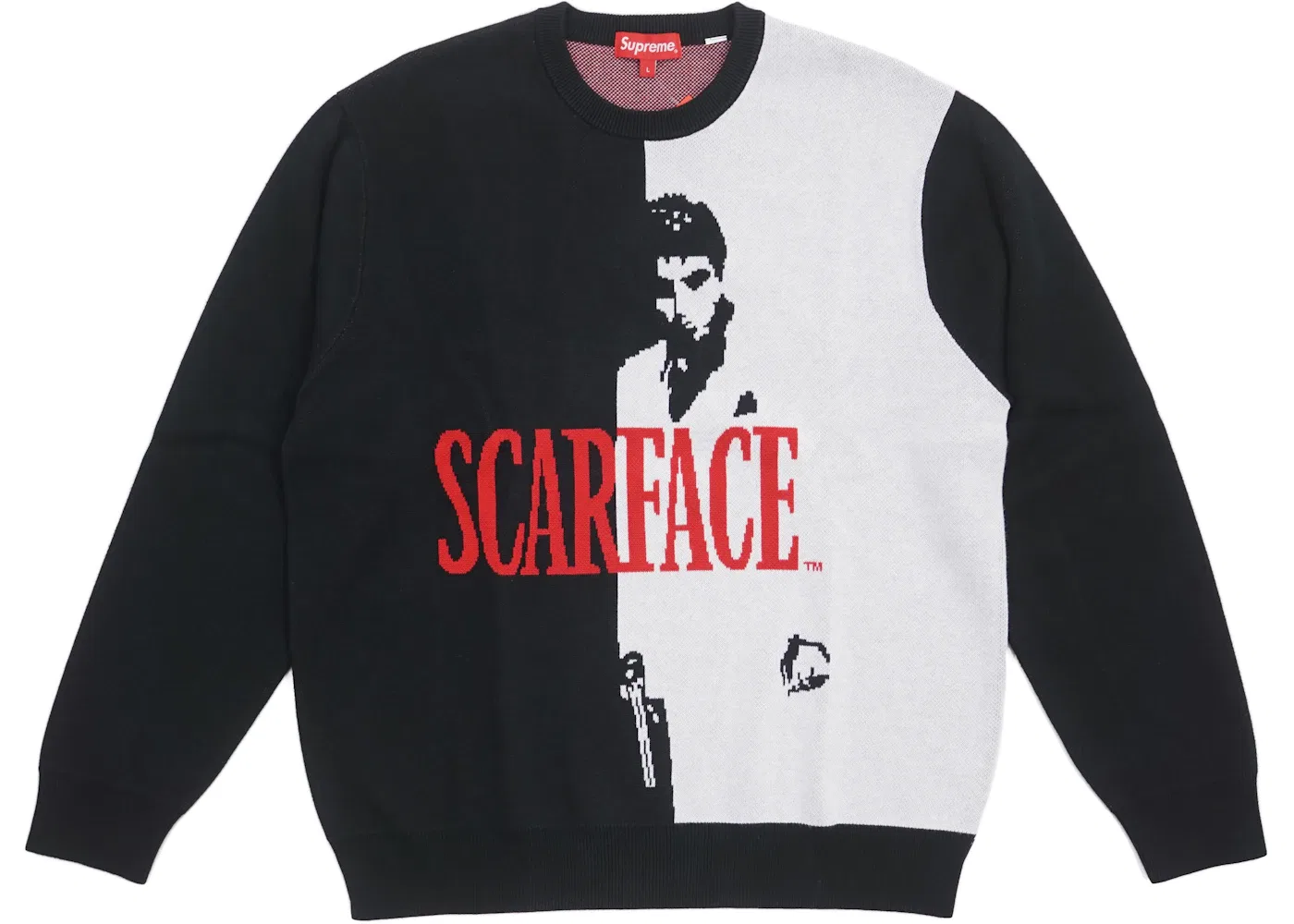 Мужской свитер с принтом Supreme Scarface Sweater Supreme, Black