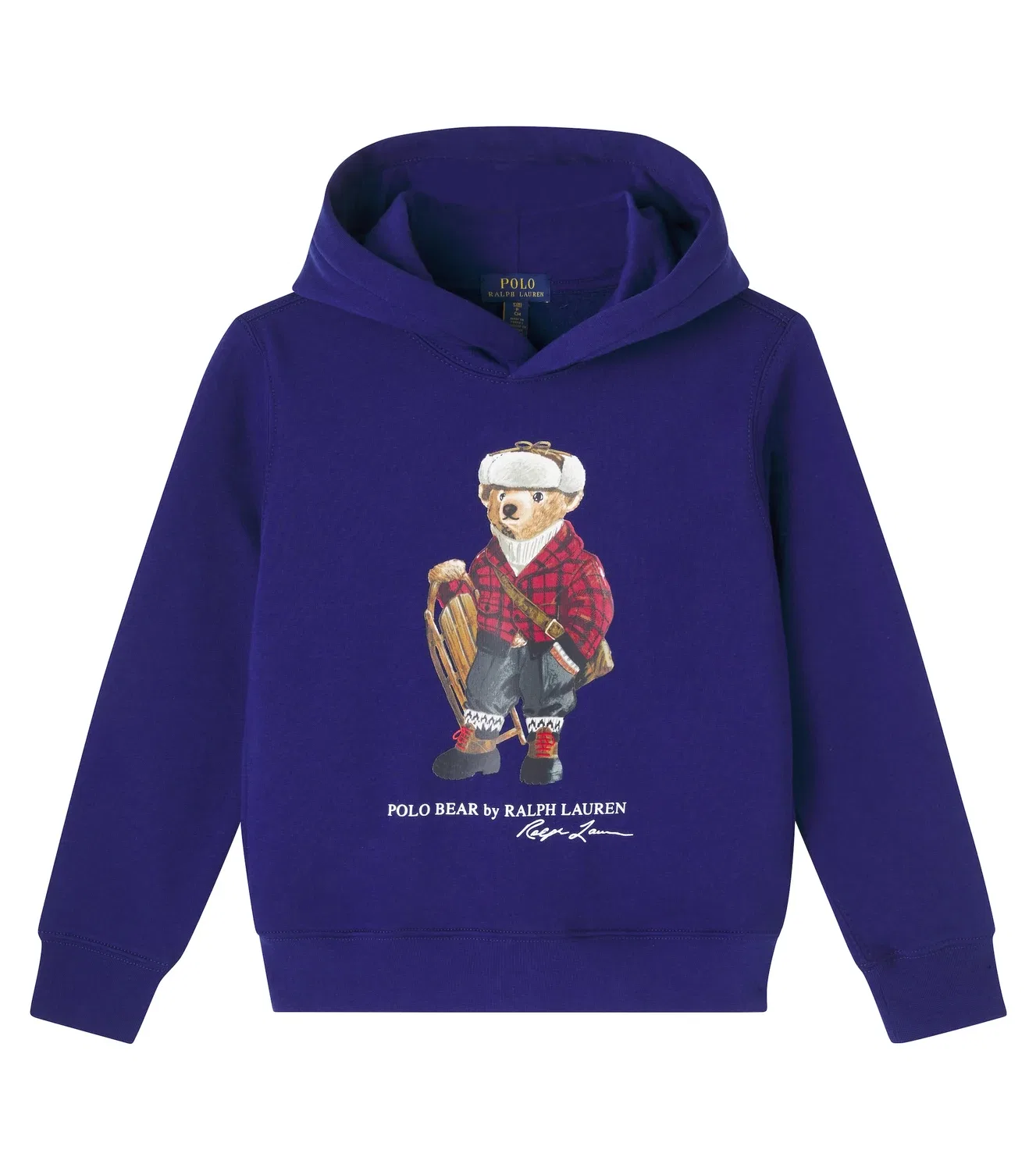 Худи с принтом Hol25 Bear Fall Royale Polo Ralph Lauren Kids, синий