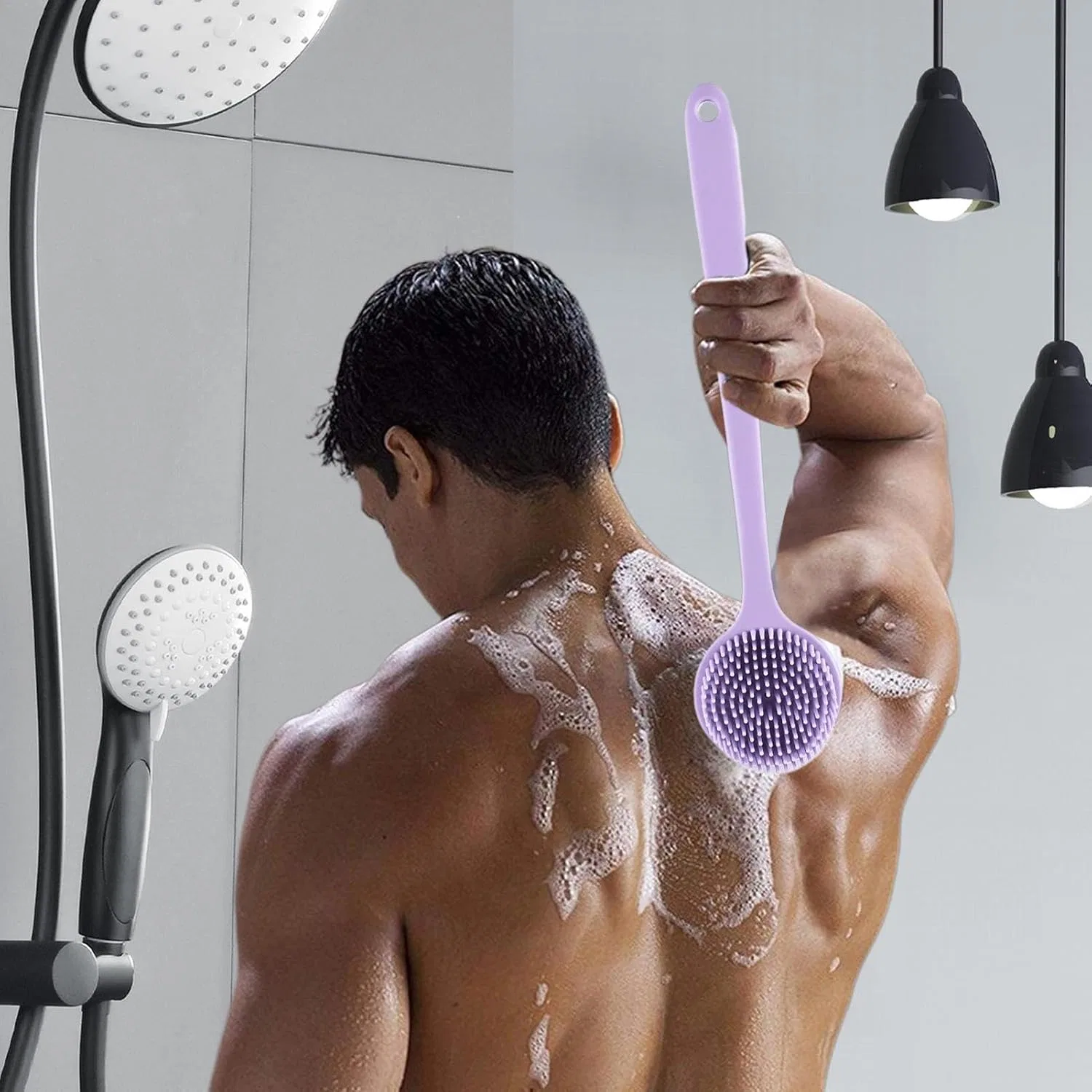 Щетка для душа, Silicone Bath Brush, Generisch, Фиолетовый — фото 3