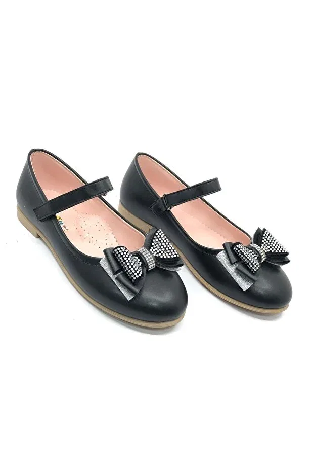 Детские балетки для девочек с коротким каблуком Iremsu Kocamanlar Ayakkabı, Black