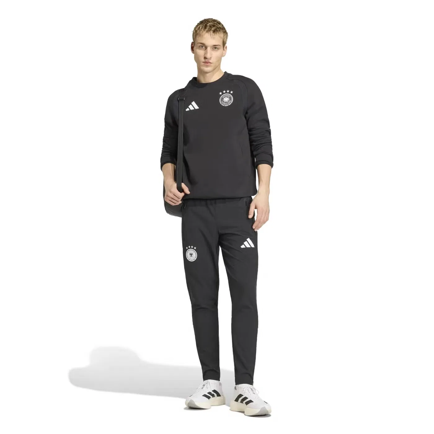Брюки спортивные с логотипом Germany Tiro Travel Adidas, черный — фото 4