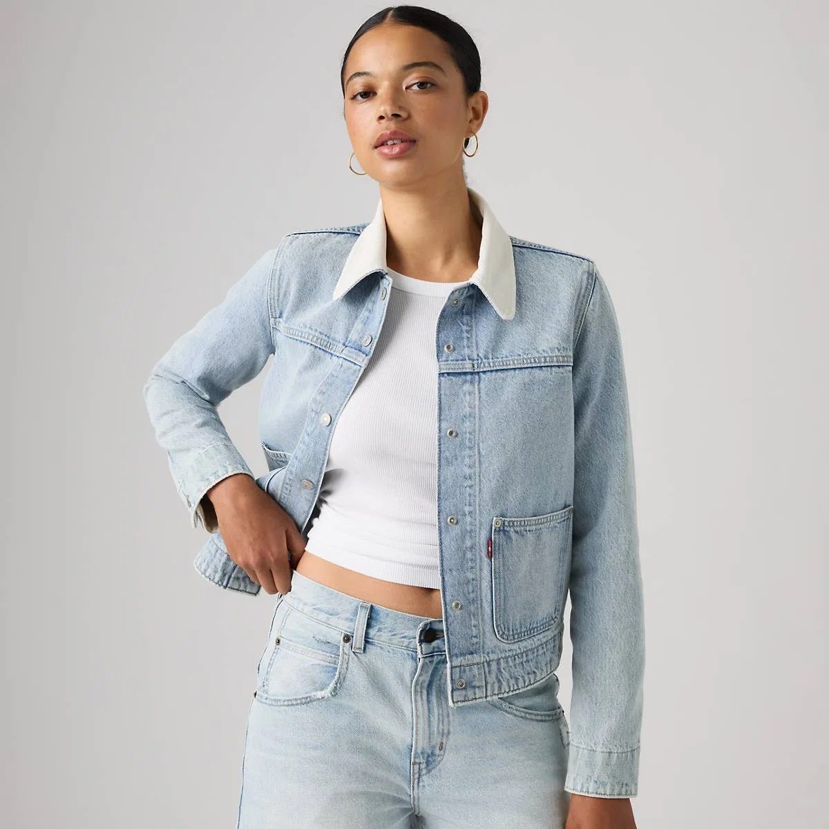 Оригинальная куртка дальнобойщика для активного отдыха Levi's, Abraided Art Stone - Light Wash