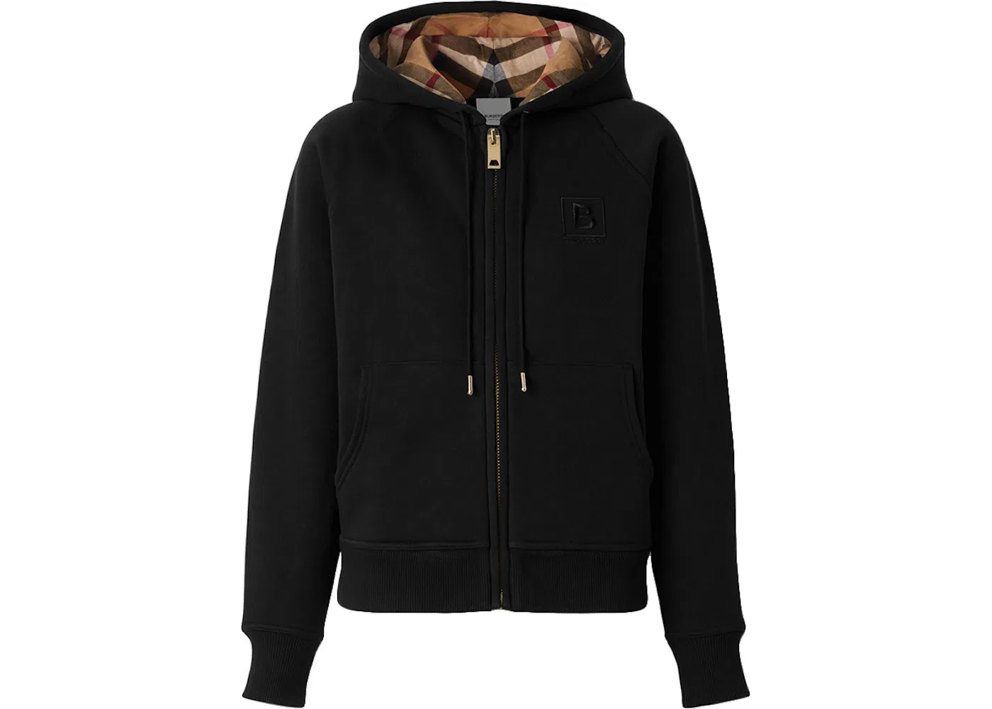 Женская худи на молнии с принтом Burberry Hoodie, Черный