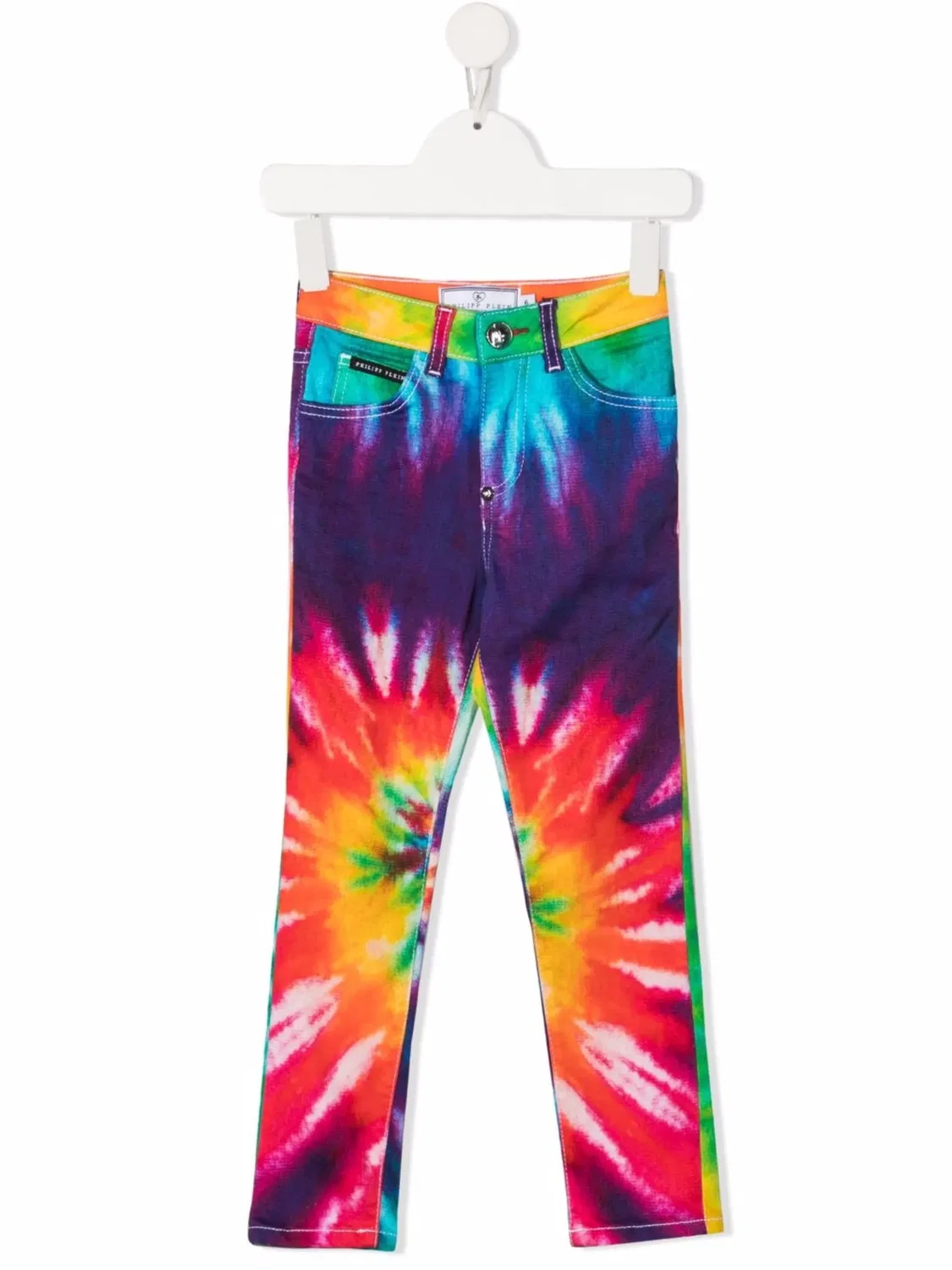 Детские джинсы с эффектом тай-дай Philipp Plein, фиолетовый